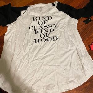 women’s kind of classy kind of hood white long sleeve tee